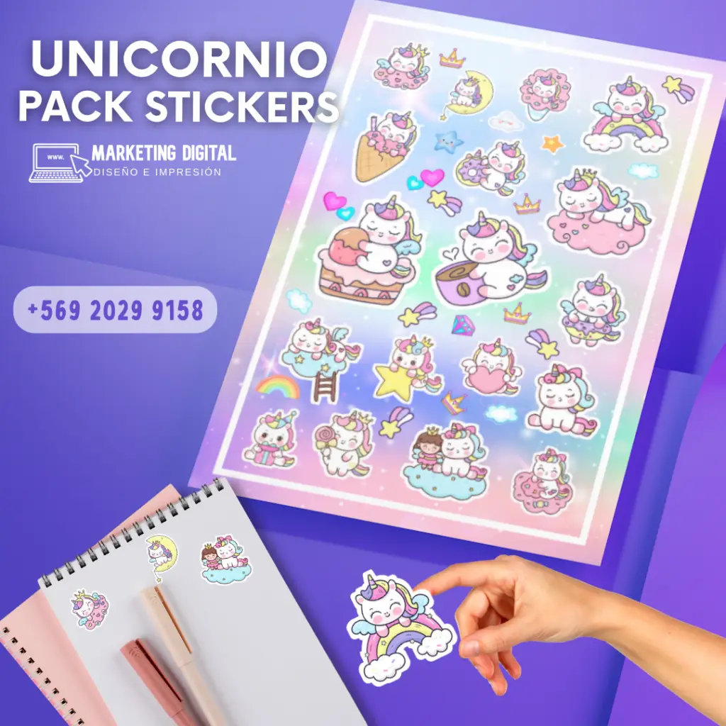 sticker pack unicornio